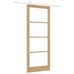 vidaXL Ușă Glisantă Manual Maro 93 x 232 cm Lemn și metal