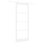 Set Ușă Glisantă cu Hardware Alb 93x232 cm Lemn Masiv Pin Set Ușă Glisantă cu Hardware Alb 93x232 cm Lemn Masiv Pin