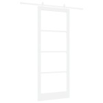 Set Ușă Glisantă cu Hardware Alb 93x232 cm Lemn Masiv Pin Set Ușă Glisantă cu Hardware Alb 93x232 cm Lemn Masiv Pin