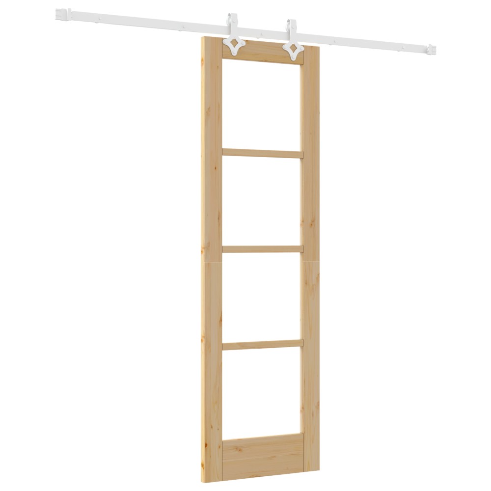 vidaXL Ușă Glisantă Manual Maro 61 x 198.5 cm Lemn și metal