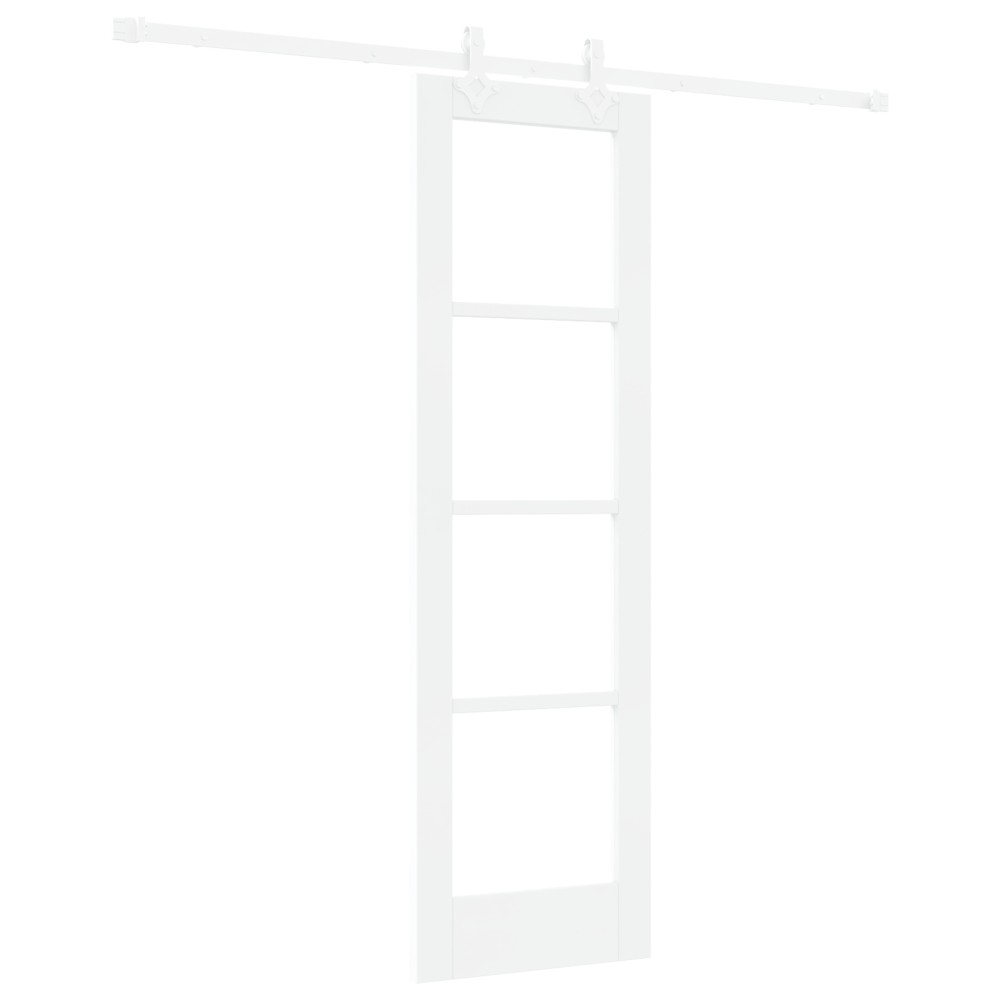 vidaXL Ușă Glisantă Manual Alb 61 x 198.5 cm Lemn și metal