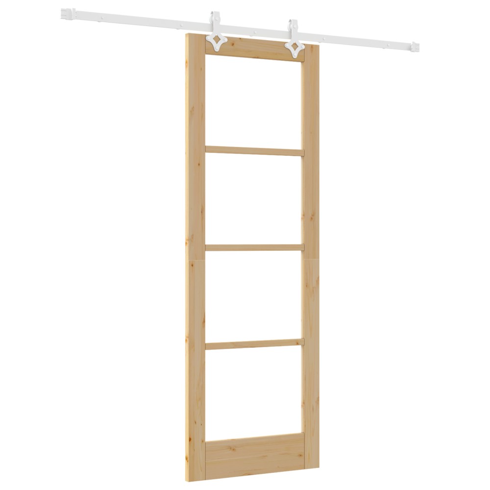 vidaXL Ușă Glisantă Manual Maro 73.5 x 211 cm Lemn și metal