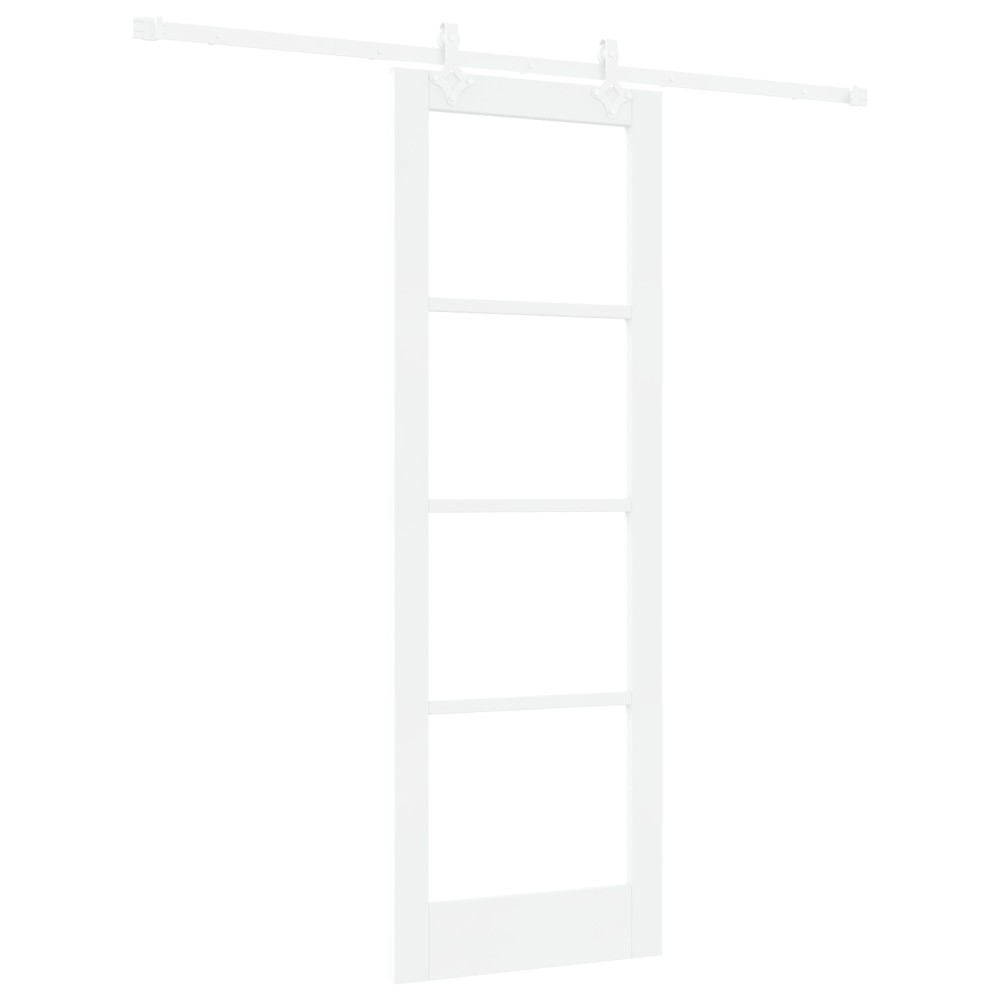 vidaXL Ușă Glisantă Manual Alb 73.5 x 211 cm Lemn și metal