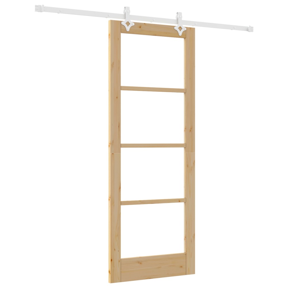 vidaXL Ușă Glisantă Manual Maro 78 x 202 cm Lemn și metal