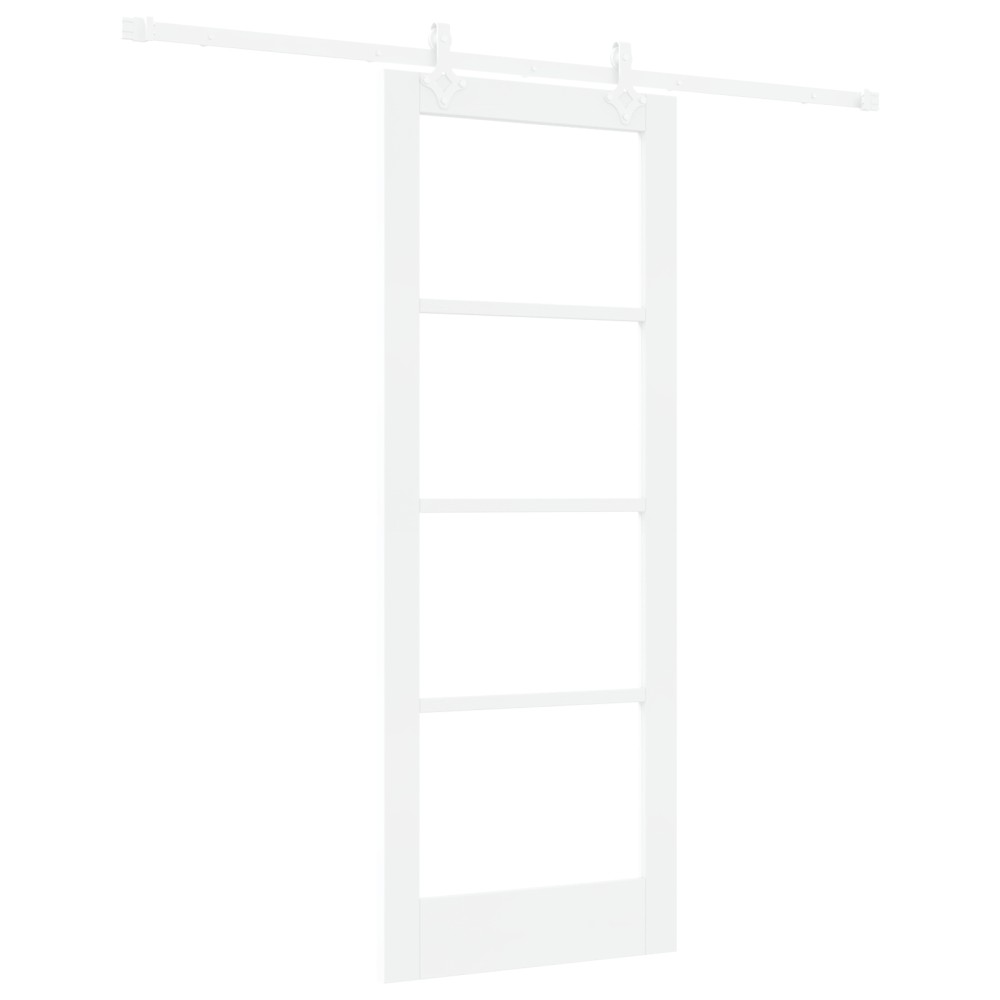 vidaXL Ușă Glisantă Manual Alb 78 x 202 cm Lemn și metal