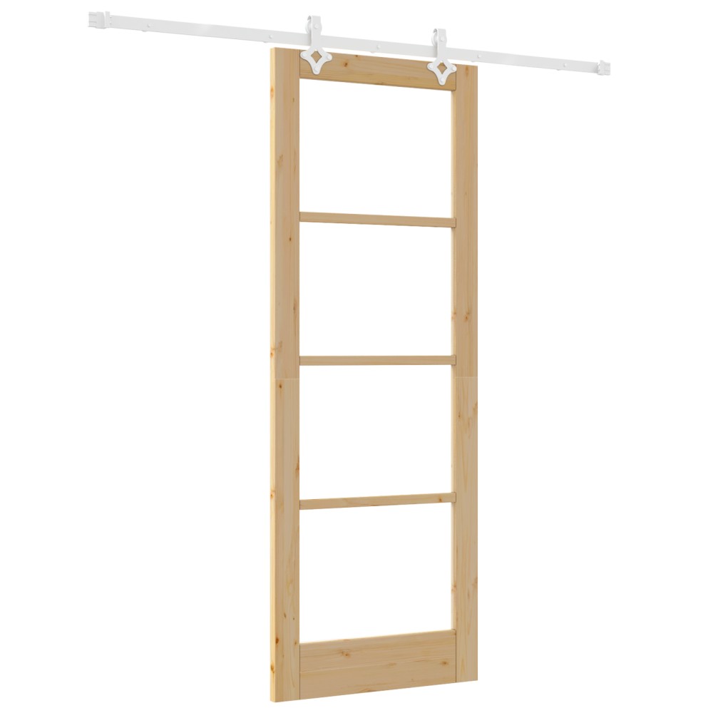 vidaXL Ușă Glisantă Manual Maro 78 x 211 cm Lemn și metal