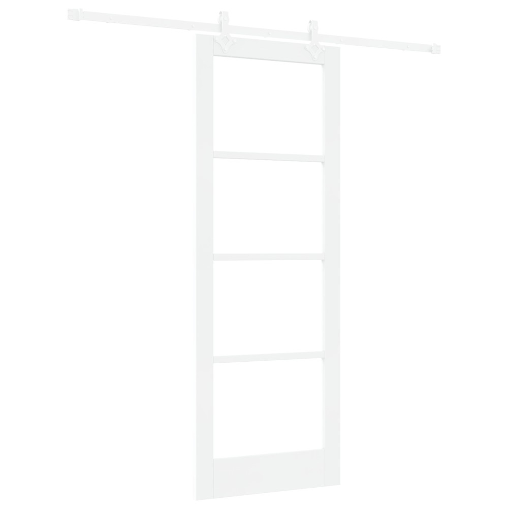 vidaXL Ușă Glisantă Manual Alb 78 x 211 cm Lemn și metal