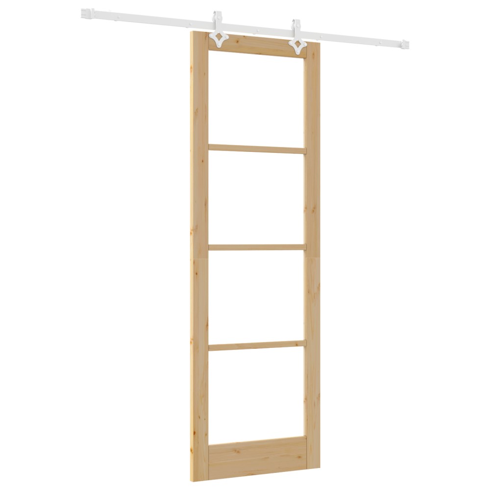 vidaXL Ușă Glisantă Manual Maro 78 x 232 cm Lemn și metal