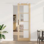 vidaXL Ușă Glisantă Manual Maro 78 x 232 cm Lemn și metal vidaXL Ușă Glisantă Manual Maro 78 x 232 cm Lemn și metal