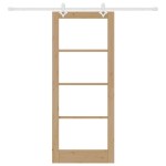 vidaXL Ușă Glisantă Manual Maro 83 x 202 cm Lemn și metal vidaXL Ușă Glisantă Manual Maro 83 x 202 cm Lemn și metal
