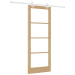 vidaXL Ușă Glisantă Manual Maro 83 x 211 cm Lemn și metal vidaXL Ușă Glisantă Manual Maro 83 x 211 cm Lemn și metal