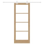 vidaXL Ușă Glisantă Manual Maro 83 x 211 cm Lemn și metal vidaXL Ușă Glisantă Manual Maro 83 x 211 cm Lemn și metal