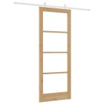 vidaXL Ușă Glisantă Manual Maro 83 x 211 cm Lemn și metal vidaXL Ușă Glisantă Manual Maro 83 x 211 cm Lemn și metal