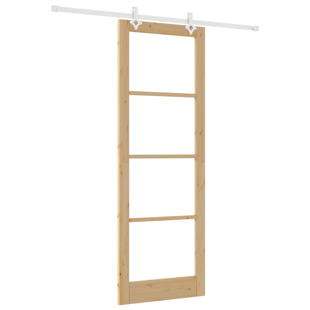 vidaXL Ușă Glisantă Manual Maro 83 x 232 cm Lemn și metal