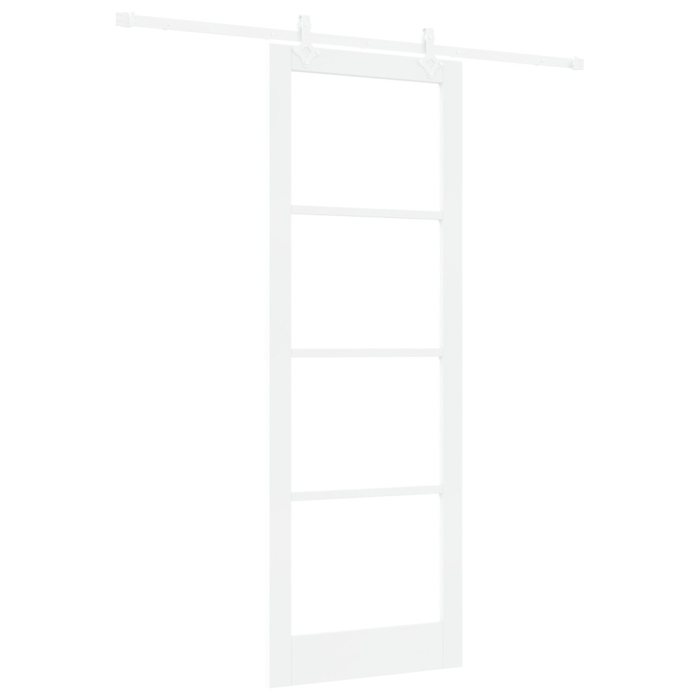 vidaXL Ușă Glisantă Manual Alb 83 x 232 cm Lemn și metal