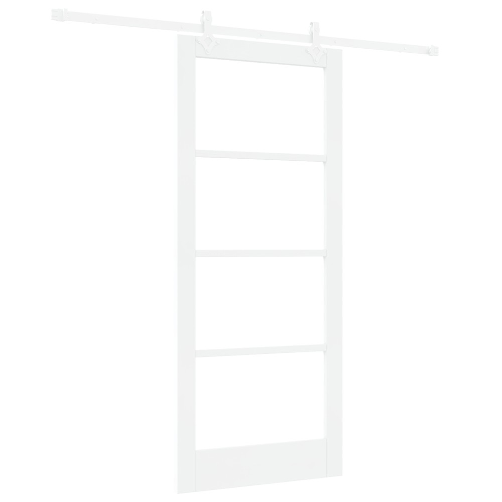 vidaXL Ușă Glisantă Manual Alb 86 x 198.5 cm Lemn și metal