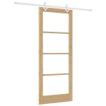 vidaXL Ușă Glisantă Manual Maro 86 x 211 cm Lemn și metal