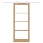 vidaXL Ușă Glisantă Manual Maro 86 x 211 cm Lemn și metal
