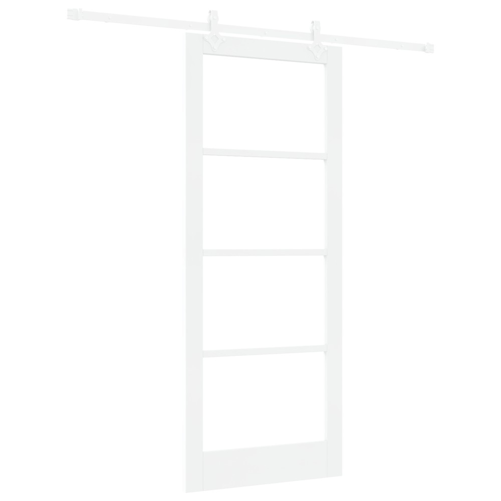vidaXL Ușă Glisantă Manual Alb 86 x 211 cm Lemn și metal
