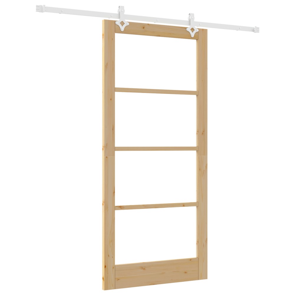 vidaXL Ușă Glisantă Manual Maro 93 x 202 cm Lemn și metal