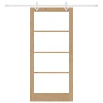 vidaXL Ușă Glisantă Manual Maro 93 x 202 cm Lemn și metal