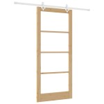 vidaXL Ușă Glisantă Manual Maro 93 x 211 cm Lemn și metal vidaXL Ușă Glisantă Manual Maro 93 x 211 cm Lemn și metal