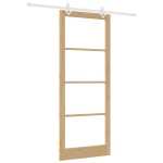 vidaXL Ușă Glisantă Manual Maro 93 x 232 cm Lemn și metal