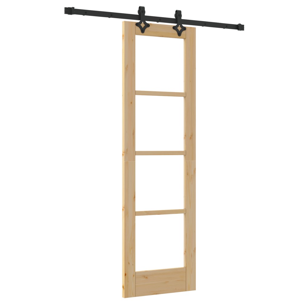 Ușa glisantă vidaXL cu set de accesorii 61x198.5 cm Lemn masiv de pin