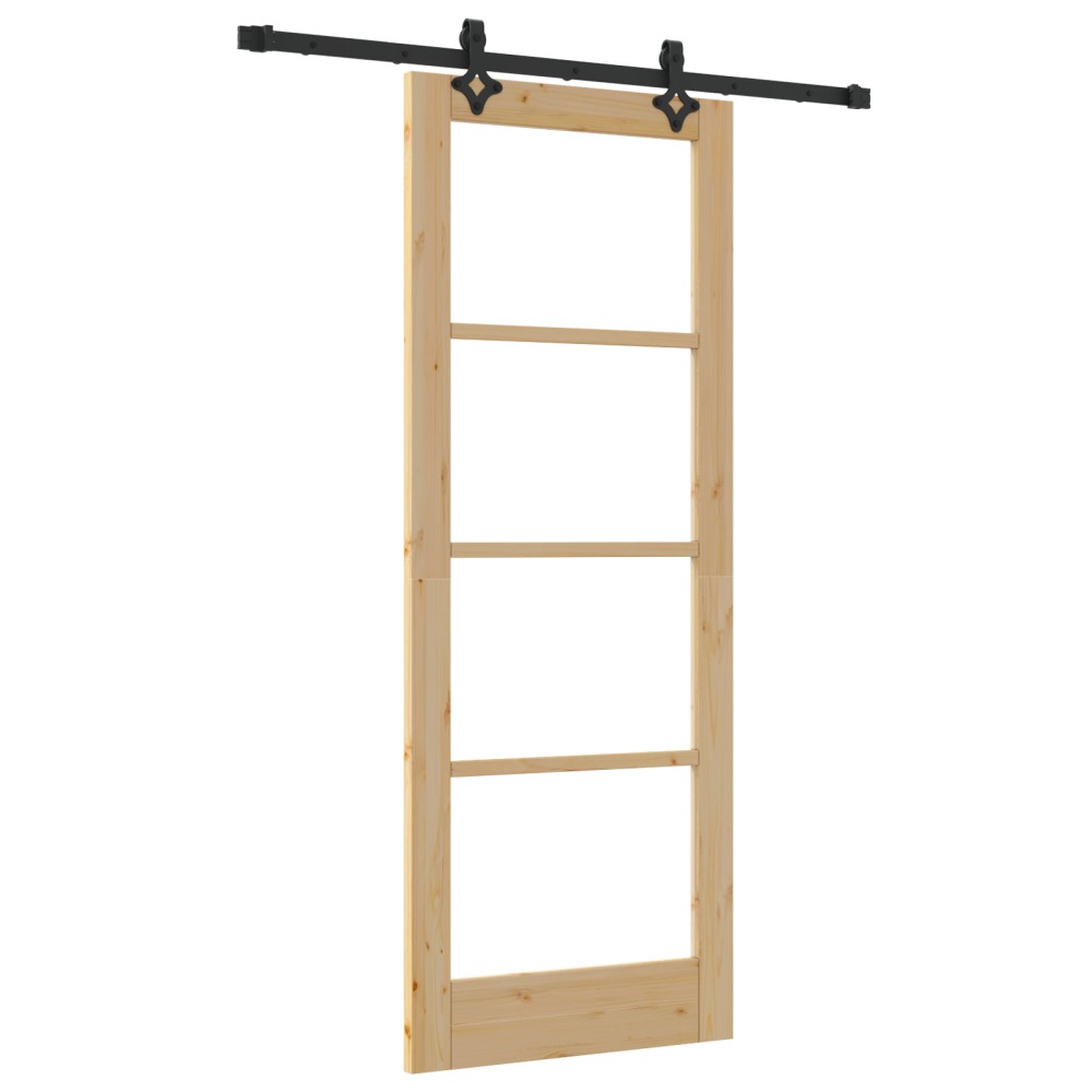 Set de uși glisante vidaXL cu hardware 78x202 cm Lemn masiv de pin