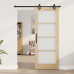 Set de uși glisante vidaXL cu hardware 78x202 cm Lemn masiv de pin Set de uși glisante vidaXL cu hardware 78x202 cm Lemn masiv de pin