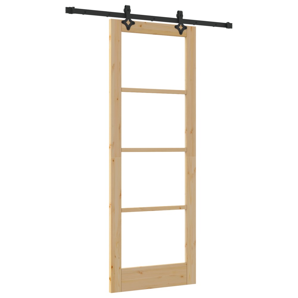 Set Ușă Glisantă vidaXL cu Accesorii 78x211 cm Lemn Masiv de Pin