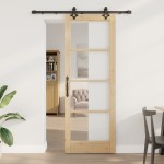 Set Ușă Glisantă vidaXL cu Accesorii 78x211 cm Lemn Masiv de Pin Set Ușă Glisantă vidaXL cu Accesorii 78x211 cm Lemn Masiv de Pin