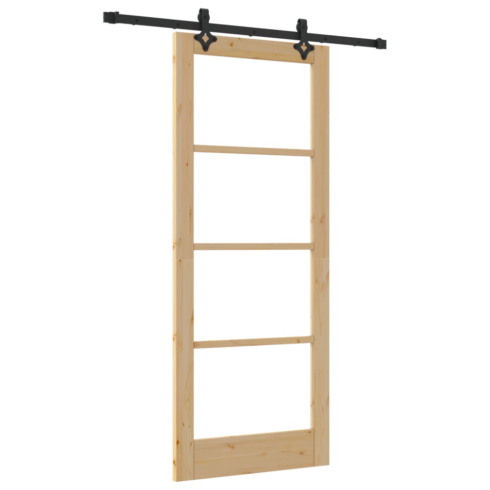 Ușa glisantă vidaXL cu set de accesorii 83x202 cm din lemn masiv de pin