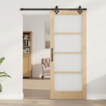 vidaXL Ușa glisantă Manual Maro 83 x 202 cm Lemn și metal