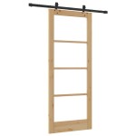 vidaXL Ușa glisantă Manual Maro 83 x 202 cm Lemn și metal