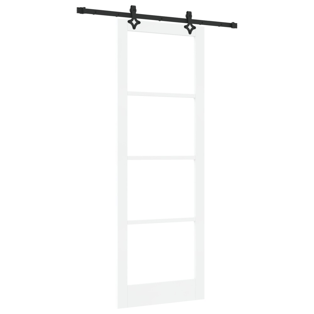 vidaXL Ușa glisantă Manual Alb 83 x 232 cm Lemn și metal