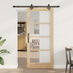 vidaXL Ușa glisantă Manual Maro 86 x 198.5 cm Lemn și metal