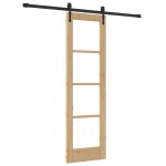 vidaXL Ușă glisantă Manual Maro 61 x 198.5 cm Lemn și metal vidaXL Ușă glisantă Manual Maro 61 x 198.5 cm Lemn și metal