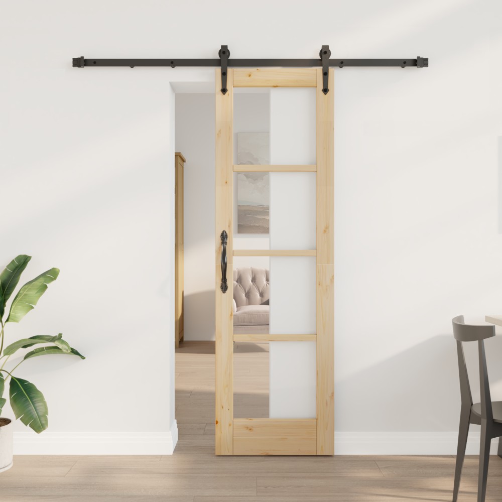 vidaXL Ușă glisantă Manual Maro 61 x 198.5 cm Lemn și metal