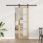 vidaXL Ușă glisantă Manual Maro 61 x 198.5 cm Lemn și metal vidaXL Ușă glisantă Manual Maro 61 x 198.5 cm Lemn și metal