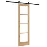 vidaXL Ușă glisantă Manual Maro 61 x 198.5 cm Lemn și metal vidaXL Ușă glisantă Manual Maro 61 x 198.5 cm Lemn și metal