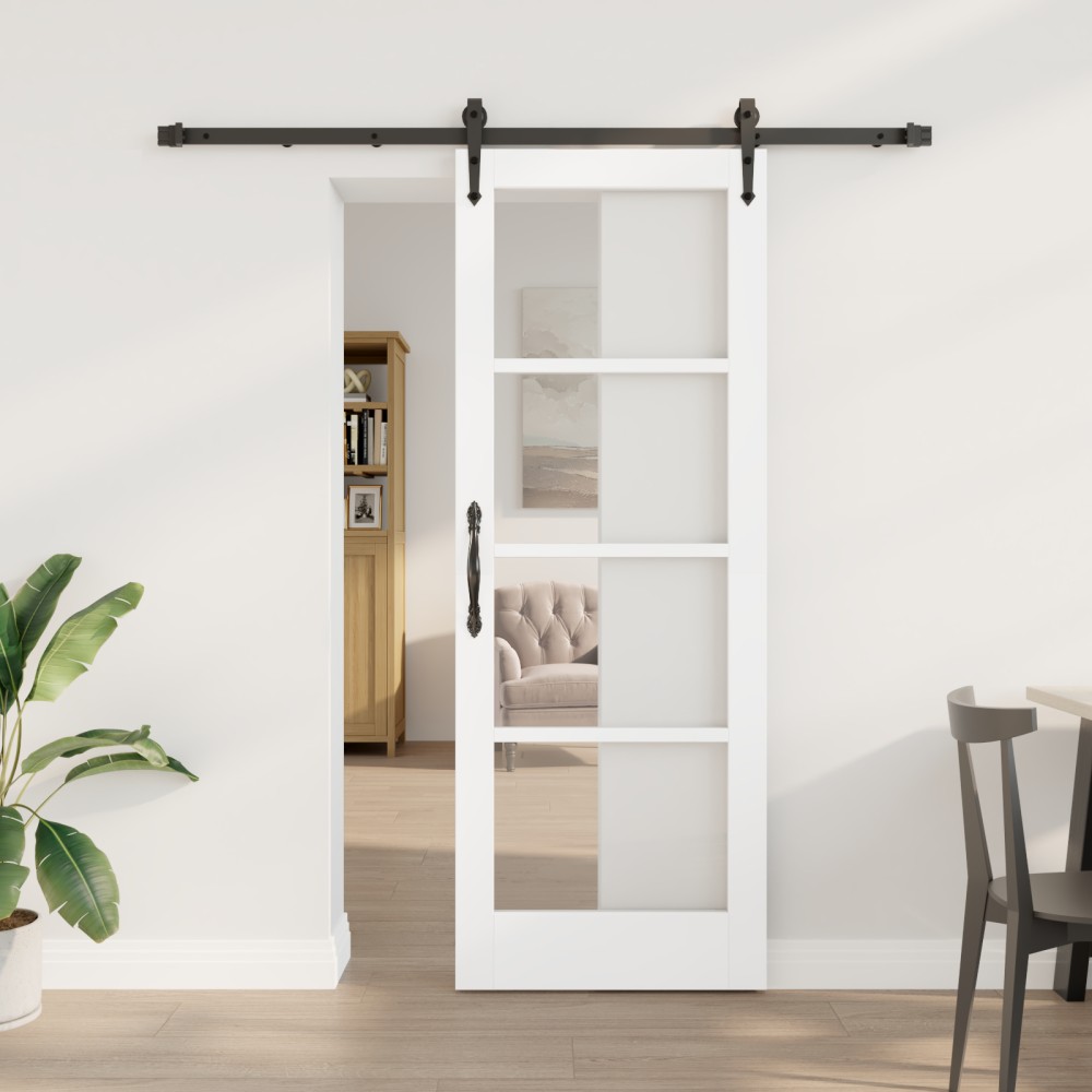 vidaXL Ușă glisantă Manual Alb 73.5 x 198.5 cm Lemn și metal