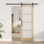 vidaXL Ușă glisantă Manual Maro 73.5 x 211 cm Lemn și metal vidaXL Ușă glisantă Manual Maro 73.5 x 211 cm Lemn și metal