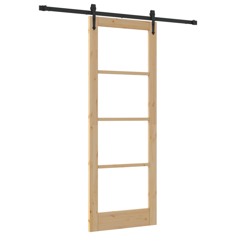 vidaXL Ușă glisantă Manual Maro 78 x 211 cm Lemn și metal