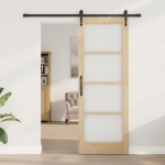 vidaXL Ușă glisantă Manual Maro 78 x 211 cm Lemn și metal vidaXL Ușă glisantă Manual Maro 78 x 211 cm Lemn și metal