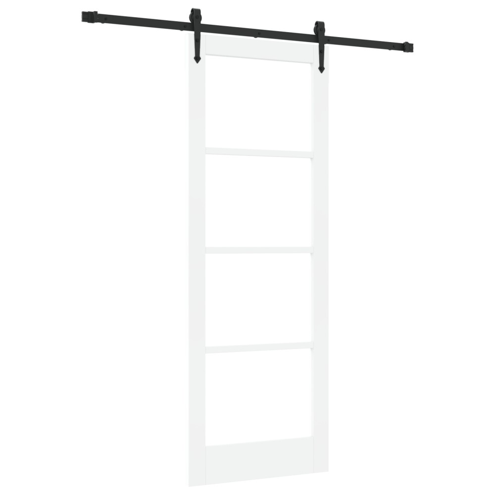 vidaXL Ușă glisantă Manual Alb 78 x 211 cm Lemn și metal