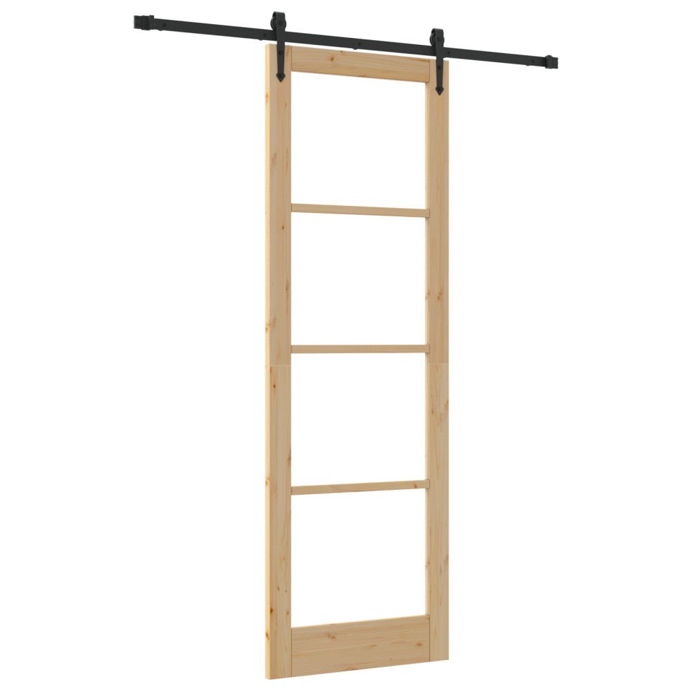 vidaXL Ușă glisantă Manual Maro 78 x 232 cm Lemn și metal