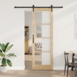 vidaXL Ușă glisantă Manual Maro 78 x 232 cm Lemn și metal vidaXL Ușă glisantă Manual Maro 78 x 232 cm Lemn și metal