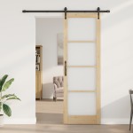 vidaXL Ușă glisantă Manual Maro 78 x 232 cm Lemn și metal vidaXL Ușă glisantă Manual Maro 78 x 232 cm Lemn și metal