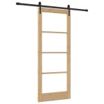 vidaXL Ușă glisantă Manual Maro 83 x 202 cm Lemn și metal vidaXL Ușă glisantă Manual Maro 83 x 202 cm Lemn și metal